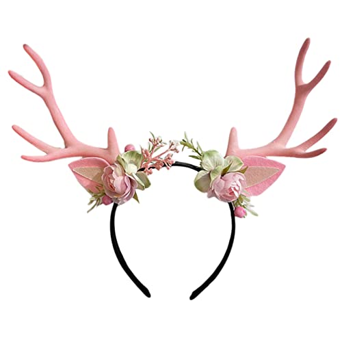 MISUVRSE Cartoon Weihnachten Hirsch Horn Form Haarreif Floral Dekor Haarspangen Cosplay Party Kostüm Kopfbedeckung für Kinder MISUVRSE Cartoon Weihnachten Hirsch Horn Form Haarreif Floral Dekor Haarspangen Cosplay Party Kostüm Kopfbedeckung für Kinder von MISUVRSE