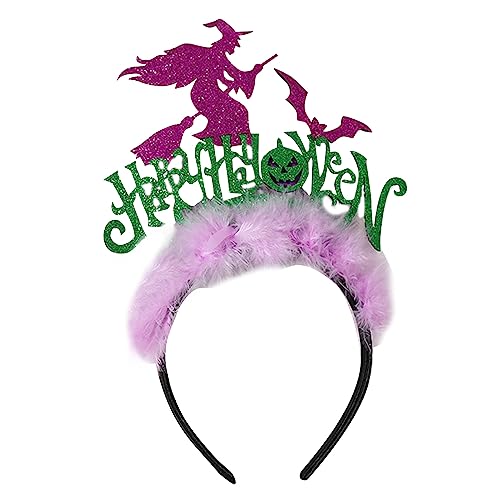 MISUVRSE Cosplay Animes Pailletten Hexe Haarreif Frau Plüsch Dekor Make-up Stirnband für Karneval Party Fotografieren Haarband von MISUVRSE