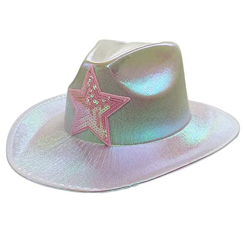 MISUVRSE Cowboyhut, Cosplay, Cowgirl-Hut, Junggesellinnenabschied, Krempe, Kostüm, Zylinderhut, Kopfbedeckung, Damen, Halloween-Requisiten von MISUVRSE