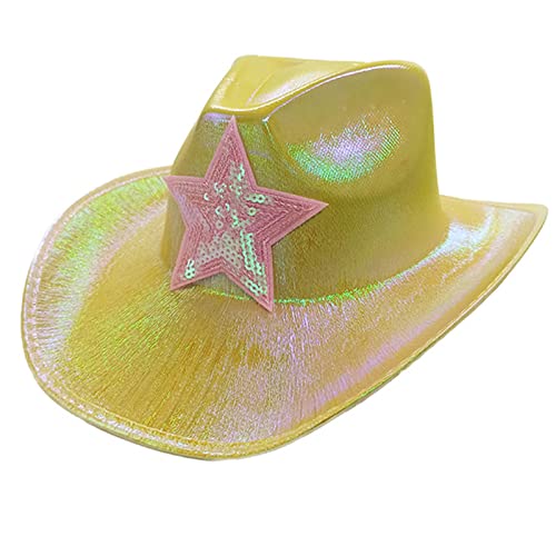 MISUVRSE Cowboyhut, Cosplay, Cowgirl-Hut, Junggesellinnenabschied, Krempe, Kostüm, Zylinderhut, Kopfbedeckung, Damen, Halloween-Requisiten von MISUVRSE