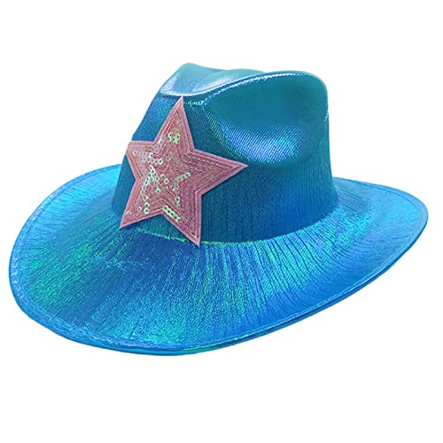 MISUVRSE Cowboyhut, Cosplay, Cowgirl-Hut, Junggesellinnenabschied, Krempe, Kostüm, Zylinderhut, Kopfbedeckung, Damen, Halloween-Requisiten von MISUVRSE