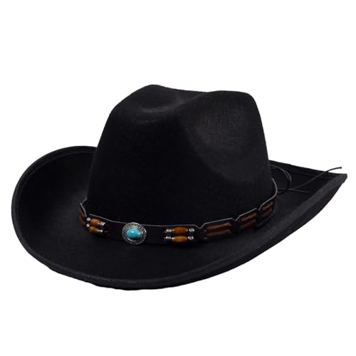 MISUVRSE Cowboyhut mit breiter Krempe, Ritterhut für Disco, Haus, Cocktailpartys, Urlaub, einfach für Comedian-Schauspieler von MISUVRSE