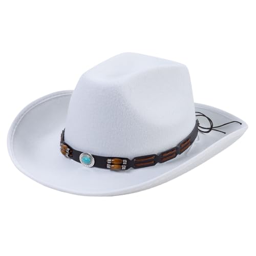 MISUVRSE Cowboyhut mit breiter Krempe, Ritterhut für Disco, Haus, Cocktailpartys, Urlaub, einfach für Comedian-Schauspieler von MISUVRSE