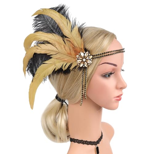 MISUVRSE Damen-Haarband, Halloween, Kopfschmuck für Maskerade, Make-up, Party, Maskerade, brüllende 1920er-Jahre, Flapper, Cosplay MISUVRSE Damen-Haarband, Halloween, Kopfschmuck für Maskerade, Make-up, Party, Maskerade, brüllende 1920er-Jahre, Flapper, Cosplay von MISUVRSE