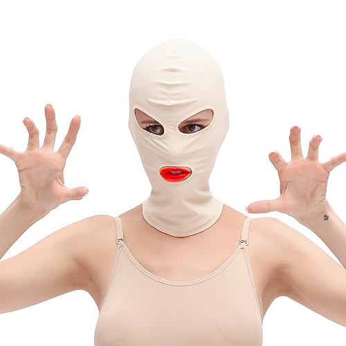 MISUVRSE Dehnbare Gesichtsbedeckung Aus Eisseide Neuheit Rollenspiel Kopfbedeckung Cosplay Party Requisiten Maske Für Halloween Maskeraden Festivals Kostümzubehör Für Erwachsene von MISUVRSE