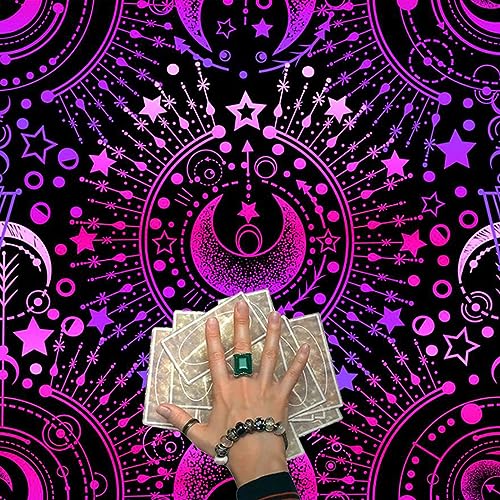 MISUVRSE Divinations Tischdecke Mysterious Mond Astrologys Tarot Karte Tischdecke Altars Stoff Gottesbrettspiel Accessoire von MISUVRSE