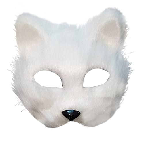 MISUVRSE Fox-Mask niedliche Plüsch-Maske, Halloween, halbes Gesicht, kreative Tierrequisiten für Männer und Frauen, Fuchsmaske, Halloween, halbes Gesicht, Plüsch-Maske, kreatives Tier von MISUVRSE