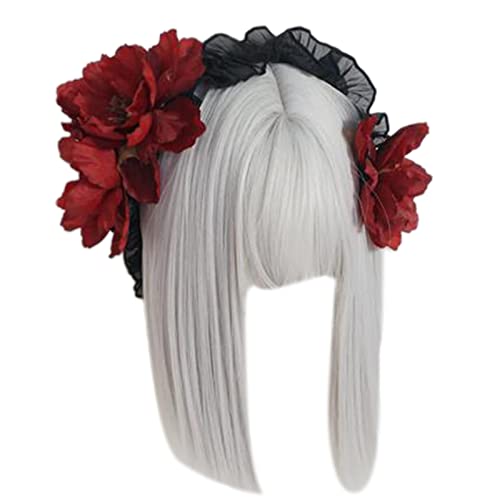 MISUVRSE Gothic Lolitas Kopfschmuck Dienstmädchen Kopfbedeckung Spitze Haarschmuck Cosplay Stirnband große Blumen Dekor süße Haarreifen Clip MISUVRSE Gothic Lolitas Kopfschmuck Dienstmädchen Kopfbedeckung Spitze Haarschmuck Cosplay Stirnband große Blumen Dekor süße Haarreifen Clip von MISUVRSE