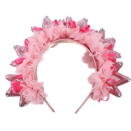 MISUVRSE Haarband für Kleinkinder, plissiert, Spitze, Krone, für Vergnügungspark, Kindertag, Party, Festival, Haarreif für Paare, Kopfschmuck, Kostüm, Hochzeit, Party, Shinning Cosplay, Pailletten von MISUVRSE