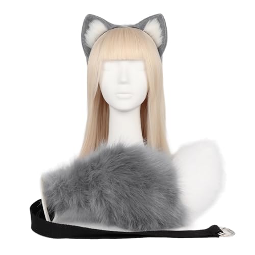 MISUVRSE Handgefertigter Plüsch-Füchse, Wolfsohren, Stirnband und Kunstpelzschwanz für Halloween, Cosplay, Party, Kostüme, Zubehör, Kinder und Erwachsene MISUVRSE Handgefertigter Plüsch-Füchse, Wolfsohren, Stirnband und Kunstpelzschwanz für Halloween, Cosplay, Party, Kostüme, Zubehör, Kinder und Erwachsene von MISUVRSE