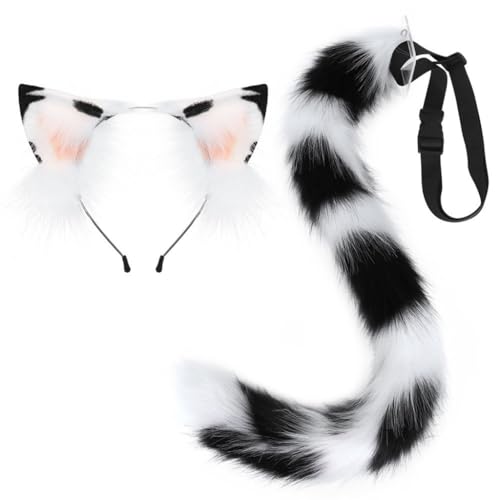 MISUVRSE Handgefertigtes Plüsch-Füchs-Ohren-Haarband und Kunstfell-Schwanz für Halloween, Cosplay, Party, Kostüme, Zubehör, Kinder und Erwachsene MISUVRSE Handgefertigtes Plüsch-Füchs-Ohren-Haarband und Kunstfell-Schwanz für Halloween, Cosplay, Party, Kostüme, Zubehör, Kinder und Erwachsene von MISUVRSE