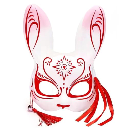 MISUVRSE Hasenohren Fuchsmaske Japanische Cosplay-Maske Halbgesichtsmasken für Halloween Weihnachten Party Requisiten Füchse von MISUVRSE