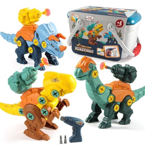 MISUVRSE Interaktives Auswerfendes Dinosaurier Spielzeug Für Kinder Mit Werkzeug Zerlegungsspielzeug Tragbares Pädagogisches Schrauben Spielzeug Set. Montieren Sie Dinosaurier Set von MISUVRSE