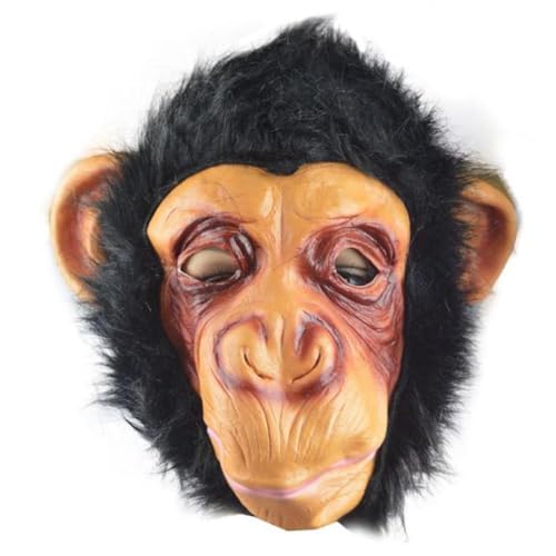 MISUVRSE Kostüm Cosplays Tier mit Haaren Dress Up Für Party Halloween Gorillas Neuheit Affe Orang-Utan Schimpanse Tier Kopf Gorillas Neuheit Affe Gruselige Gorillas Kopf von MISUVRSE