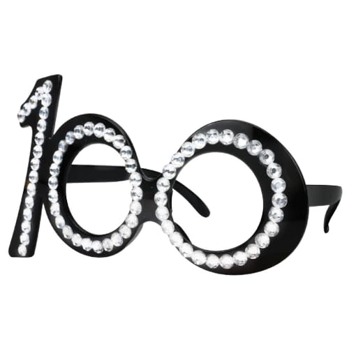 MISUVRSE Kristall Zahlenbrille Neuheit Geburtstagsbrille Foto Requisiten Jubiläumsparty Brille Für Kinder Und Erwachsene Weihnachtsfeier Zahlenbrille 100 Zahlenbrille Nummer 10 Partybrille von MISUVRSE