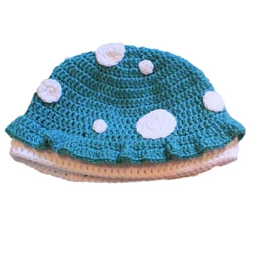 MISUVRSE Lustige Strickmütze, stylischer Pilz-Hut, Halloween, großer Pilz-Hut, Partyhüte von MISUVRSE
