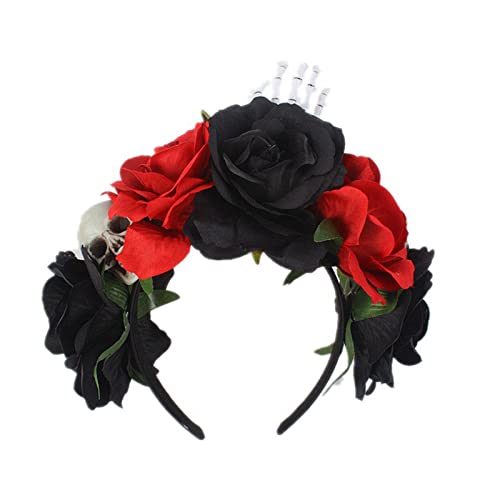 MISUVRSE Schwarze Rose Kopfbedeckung Rose Stirnband Cosplay Zubehör für Halloween Fancy Foto Requisiten von MISUVRSE