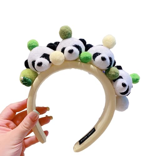 MISUVRSE Süßes Halloween-Haarband für Damen, Studenten, Fotoshooting, Haarband, gefüllte Panda-Form, Cosplay-Stirnbänder von MISUVRSE