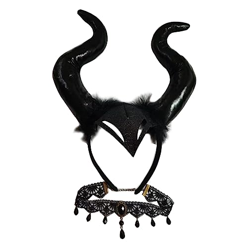 MISUVRSE Teufel Kostüme Halloween Party Requisite Devil Ohren Stirnbandhörner Kopfstückshalter Sets Cosplays Performances Rep Women MISUVRSE Teufel Kostüme Halloween Party Requisite Devil Ohren Stirnbandhörner Kopfstückshalter Sets Cosplays Performances Rep Women von MISUVRSE