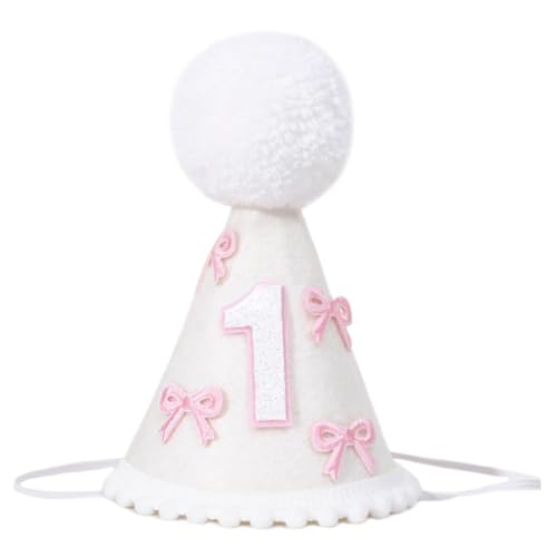 MISUVRSE Thematische Erste Geburtstagsfeier Für Baby Girls Jungen Fühlten Feierparty Kappen Für 1 Jahr Geburtsfeier Besticktes Geburtstagshut von MISUVRSE