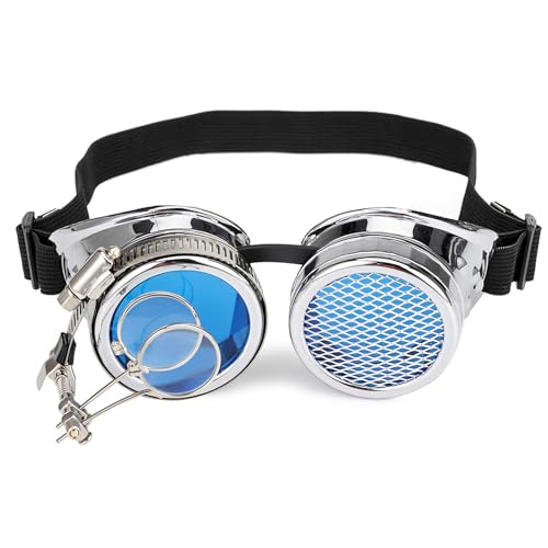 MISUVRSE Vintage Sonnenbrille Brille Punk Gothic Brille Retro Steampunk für Halloween Herren Cosplay Kostüme Zubehör Steampunk Cosplay Halloween Verstellbares Gummiband Sonnenbrille Herren Gothic MISUVRSE Vintage Sonnenbrille Brille Punk Gothic Brille Retro Steampunk für Halloween Herren Cosplay Kostüme Zubehör Steampunk Cosplay Halloween Verstellbares Gummiband Sonnenbrille Herren Gothic von MISUVRSE