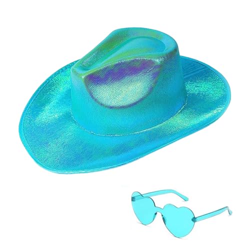 MISUVRSE Western-Fantasy-Cowboyhut, Sonnenbrille für Junggesellinnenabschiede, Karnevalsparty. Seien Sie im Mittelpunkt der Aufmerksamkeit von MISUVRSE