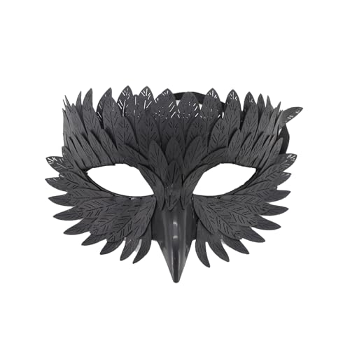 Maskeraden Eule gefiedert halbes Gesicht Vogel Schnabel Karneval Halloween Kostüm für Party Eule Feder Halbgesicht Maskeraden Halloween Party Karneval von MISUVRSE
