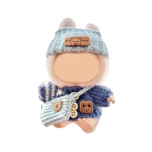 Stilvolles Strickkleidungsset für 17 cm große Puppen mit modischem Pullover, Hut und Tasche, ideal für Sammler und Kinderpuppen von MISUVRSE
