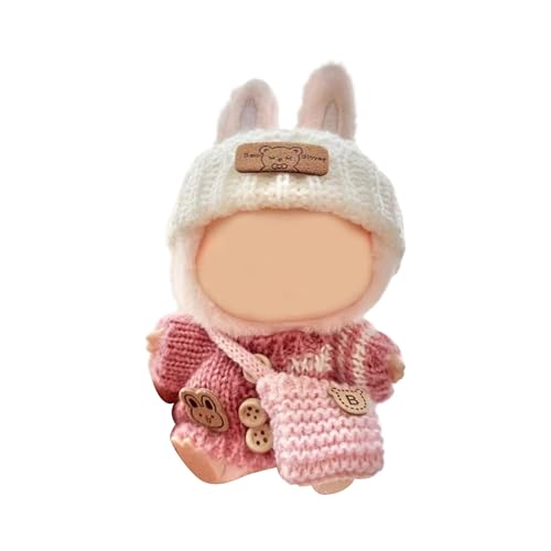 Stilvolles Strickkleidungsset für 17 cm große Puppen mit modischem Pullover, Hut und Tasche, ideal für Sammler und Kinderpuppen von MISUVRSE