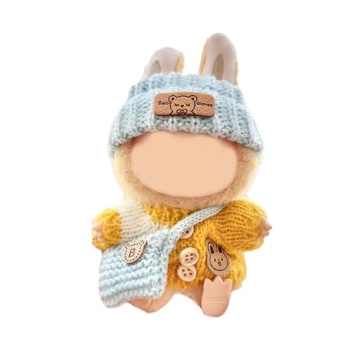 Stilvolles Strickkleidungsset für 17 cm große Puppen mit modischem Pullover, Hut und Tasche, ideal für Sammler und Kinderpuppen von MISUVRSE