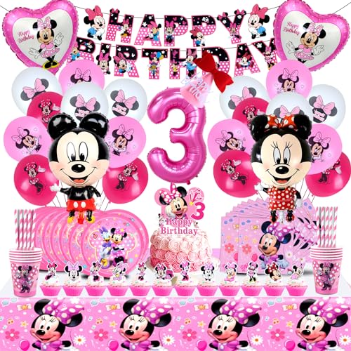 101 Stück Minni Deko 3 Jahre, Partygeschirr Geburtstagsdeko 3 Jahre, Minn 3 Jahre Geburtstag Deko, 3 Jahre Kindergeburtstag Deko Party Supplies, Geburtstagsdeko Supplies für Minni Themenparty 101 Stück Minni Deko 3 Jahre, Partygeschirr Geburtstagsdeko 3 Jahre, Minn 3 Jahre Geburtstag Deko, 3 Jahre Kindergeburtstag Deko Party Supplies, Geburtstagsdeko Supplies für Minni Themenparty von MIUNUO