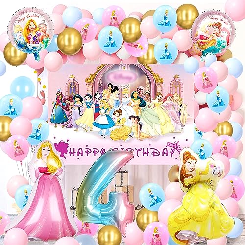 MIUNUO 71 Stück 4 Jahre Prinzessin Geburtstagsdeko, Luftballons, Hintergrund, Helium Luftballons, Party Deko für Mädchen MIUNUO 71 Stück 4 Jahre Prinzessin Geburtstagsdeko, Luftballons, Hintergrund, Helium Luftballons, Party Deko für Mädchen von MIUNUO