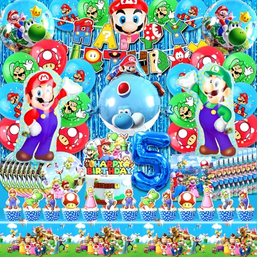 83 Stück Mari 5 Jahre Geburtstagsdeko Luftballons, Super Mari Geburtstag Deko 5 Jahre, Super Mari 5 Jahre Dekoration Geburtstag Mädchen Junge, Super Mari Partygeschirr Thema Dekoration 83 Stück Mari 5 Jahre Geburtstagsdeko Luftballons, Super Mari Geburtstag Deko 5 Jahre, Super Mari 5 Jahre Dekoration Geburtstag Mädchen Junge, Super Mari Partygeschirr Thema Dekoration von MIUNUO