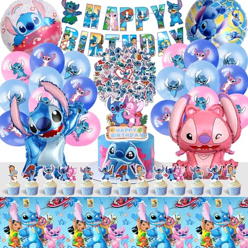 99pcs Stitc Geburtstagsdeko, Lil und Stitc Ggeburtstag Deko, Stitc Deko Geburtstag, Stitc Kuchen Deko, Stitc Sticker, Stitc Ballons,Stitc Tortendeko für Kindergeburtstag 99pcs Stitc Geburtstagsdeko, Lil und Stitc Ggeburtstag Deko, Stitc Deko Geburtstag, Stitc Kuchen Deko, Stitc Sticker, Stitc Ballons,Stitc Tortendeko für Kindergeburtstag von MIUNUO