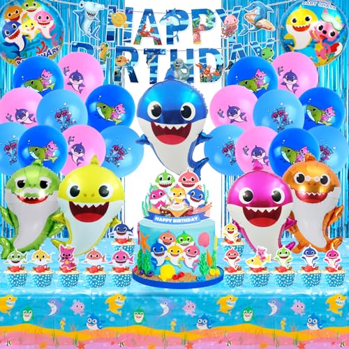 Baby Shark Geburtstagsdeko, Baby Shark Tortendeko, Baby Shark Luftballons, Geburtstag Tischdecke, Baby Shark Deko Kindergeburtstag, Geburtstag Deko Set für Kinder Baby Shark Geburtstagsdeko, Baby Shark Tortendeko, Baby Shark Luftballons, Geburtstag Tischdecke, Baby Shark Deko Kindergeburtstag, Geburtstag Deko Set für Kinder von MIUNUO