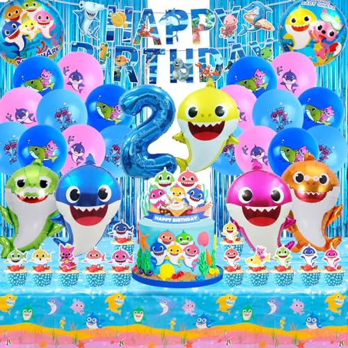 Baby Shark Geburtstagsdeko 2 Jahre, Baby Shark Tortendeko, Baby Shark Luftballons, Geburtstag Tischdecke, Baby Shark Deko Kindergeburtstag, Geburtstag Deko Set für Kinder Baby Shark Geburtstagsdeko 2 Jahre, Baby Shark Tortendeko, Baby Shark Luftballons, Geburtstag Tischdecke, Baby Shark Deko Kindergeburtstag, Geburtstag Deko Set für Kinder von MIUNUO