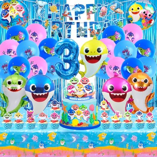 Baby Shark Geburtstagsdeko 3 Jahre, Baby Shark Tortendeko, Baby Shark Luftballons, Geburtstag Tischdecke, Baby Shark Deko Kindergeburtstag, Geburtstag Deko Set für Kinder Baby Shark Geburtstagsdeko 3 Jahre, Baby Shark Tortendeko, Baby Shark Luftballons, Geburtstag Tischdecke, Baby Shark Deko Kindergeburtstag, Geburtstag Deko Set für Kinder von MIUNUO