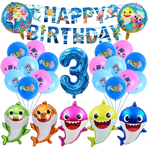 Shark Geburtstagsdeko 3 Jahre, Shark Luftballons, Shark Deko Kindergeburtstag, Shark Birthday Party Set, Shark Decoration, Shark Folienballons für Kinder Shark Geburtstagsdeko 3 Jahre, Shark Luftballons, Shark Deko Kindergeburtstag, Shark Birthday Party Set, Shark Decoration, Shark Folienballons für Kinder von MIUNUO