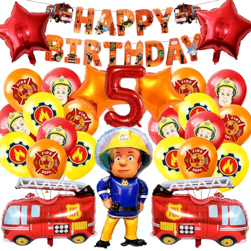 Feuerwehrmann Ballon, Feuerwehrmann Geburtstagsdeko, Feuerwehrmann Partydeko, v Folienballon, Feuerwehrmann Geburtstag Banner,für 5 Jahre Kinder Party Supplies Feuerwehrmann Ballon, Feuerwehrmann Geburtstagsdeko, Feuerwehrmann Partydeko, v Folienballon, Feuerwehrmann Geburtstag Banner,für 5 Jahre Kinder Party Supplies von MIUNUO