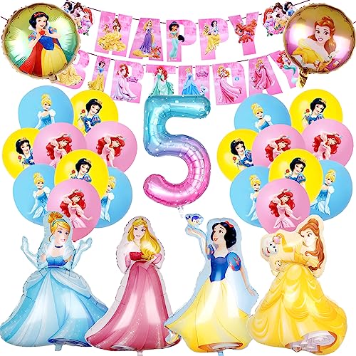 Prinzessin Geburtstagsdeko Party - Deko für 5 Jahre, Folienballon Prinzessin Geburtstagsdeko Party - Deko für 5 Jahre, Folienballon von MIUNUO