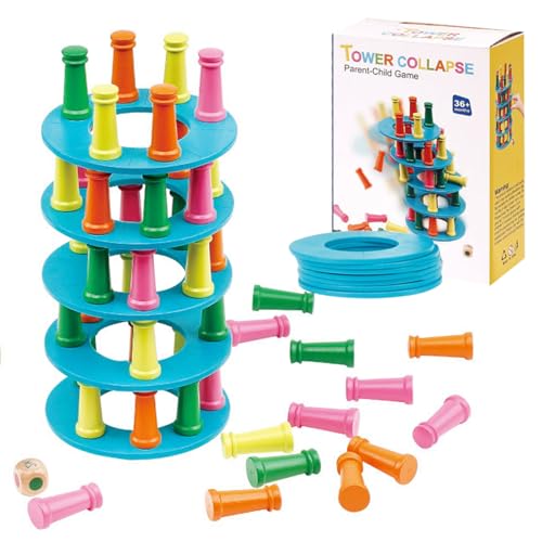 MIUUIPI Montessori Spiel Brettspiel aus Holz, 48 Stück Bunte Holzsäule Würfelspiel Mathematik Lernspielzeug ab 3 4 5 6 Jahre, Feinmotorik Spiel & Zählspielzeug Familienspiel Reisespiel für Kinder MIUUIPI Montessori Spiel Brettspiel aus Holz, 48 Stück Bunte Holzsäule Würfelspiel Mathematik Lernspielzeug ab 3 4 5 6 Jahre, Feinmotorik Spiel & Zählspielzeug Familienspiel Reisespiel für Kinder von MIUUIPI