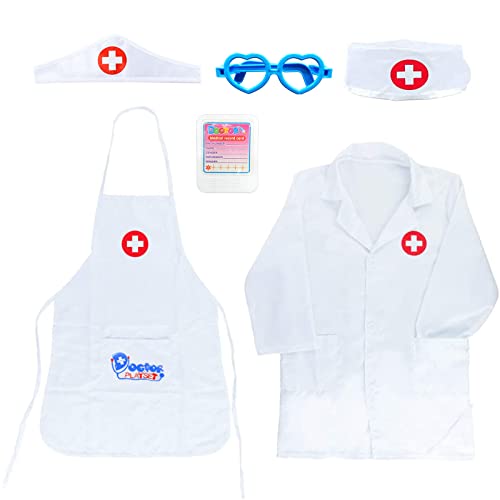 MAIVIUN 6 Stück Arztkittel Kinder Arzt Kostüm Arztkittel Karteikarte Arztbrille Kappe Doktor Laborkittel Schürze Krankenschwester Zubehör Doktor Spielzeug Kit für Mädchen Jungen Kinder MAIVIUN 6 Stück Arztkittel Kinder Arzt Kostüm Arztkittel Karteikarte Arztbrille Kappe Doktor Laborkittel Schürze Krankenschwester Zubehör Doktor Spielzeug Kit für Mädchen Jungen Kinder von MIVAIUN
