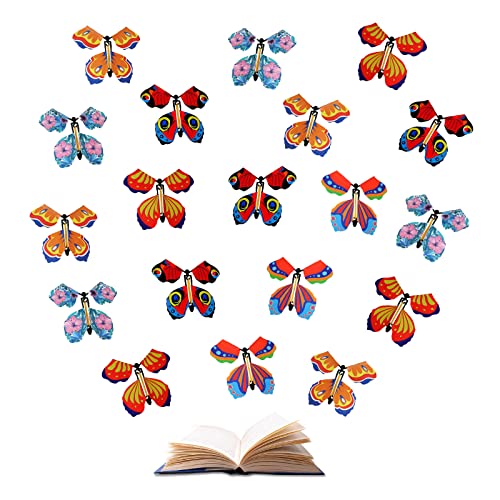 MIVAIUN 18 Stück Magische Fliegende Schmetterling, Flying Butterfly Schmetterlinge Geburtstag, Schmetterlings Karte für Geburtstagsgeschenke, Party überraschungsbox (Leuchtende Farbe) von MIVAIUN