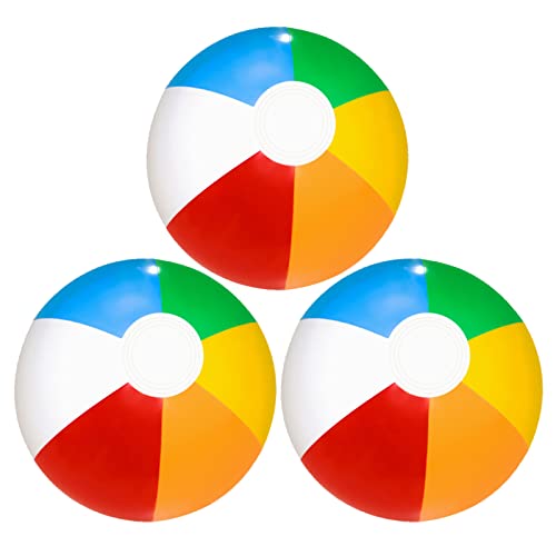 MIVAIUN 3 Stück Inflatable Beach Ball,Beach Ball Spiel bälle,Wasserball aufblasbar,Aufblasbare Wasserbälle Strandbälle Beachball Urlaub Beach Strand Pool,Strand Party Jugendliche (3 Stück) von MIVAIUN