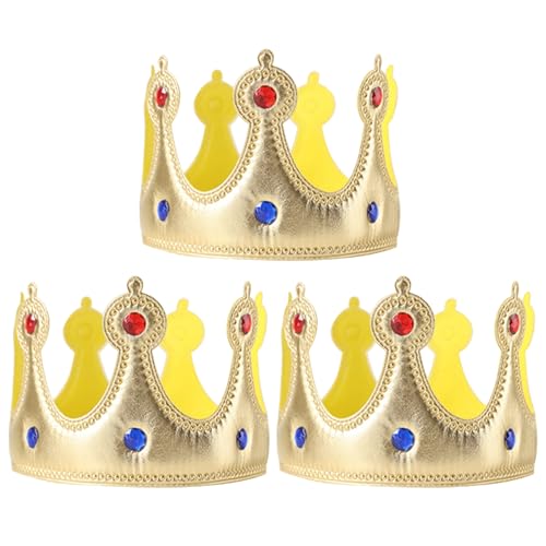 MIVAIUN 3 Stück King Crown King Hat Erwachsene Kinder Geburtstag Party Hut Happy Birthday Kuchen Dekoration Requisiten König und Königin Krone Prinzessin Tiara Kostüm Zubehör von MIVAIUN