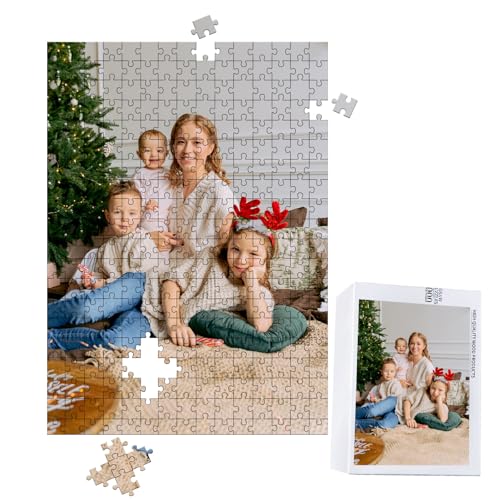 MJARTORIA Personalisiert Puzzle Holz Selbst Gestalten 200 300 500 1000 1500 Teile, Fotopuzzle mit Eigenem Bild Text Namen Geschenk für Erwachsene Jungen Mädchen Kinder von MJARTORIA