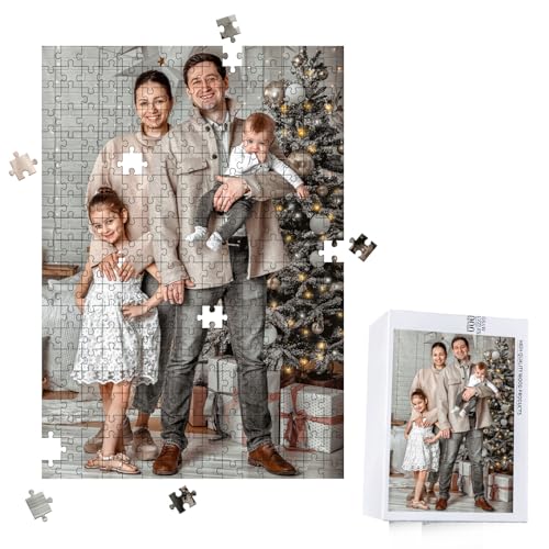 MJARTORIA Personalisiert Puzzle Holz Selbst Gestalten 200 300 500 1000 1500 Teile, Fotopuzzle mit Eigenem Bild Text Namen Geschenk für Erwachsene Jungen Mädchen Kinder von MJARTORIA