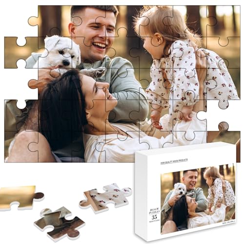 MJARTORIA Personalisiert Puzzle Selbst Gestalten 35 70 120 200 300 500 1000 Teile, Fotopuzzle mit Eigenem Bild Text Namen Geschenk für Erwachsene Jungen Mädchen Kinder von MJARTORIA