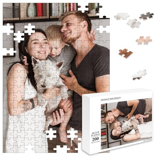 MJARTORIA Personalisiert Puzzle Selbst Gestalten 35 70 120 200 300 500 1000 Teile, Fotopuzzle mit Eigenem Bild Text Namen Geschenk für Erwachsene Jungen Mädchen Kinder von MJARTORIA