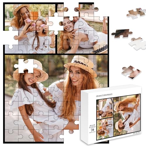 MJARTORIA Personalisiert Puzzle Selbst Gestalten 35 70 120 200 300 500 1000 Teile, Fotopuzzle mit Eigenem Bild Text Namen Geschenk für Erwachsene Jungen Mädchen Kinder von MJARTORIA